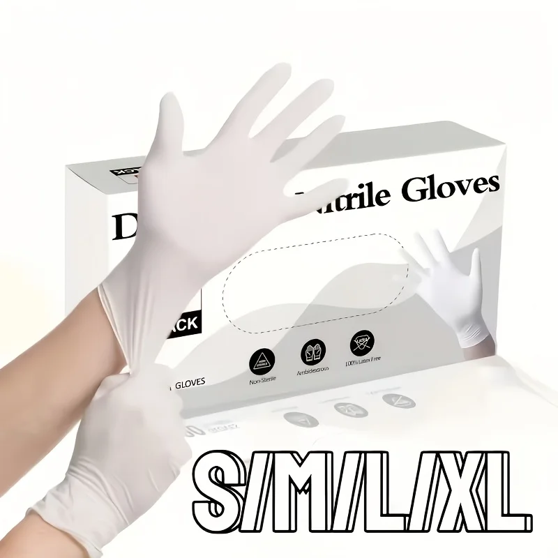 Heavy Duty White Nitrile Gloves, Anti-Slip & Cut Resistant, Perfect for Kitchen, Gardening, Car Wash, Industrial Cleaning