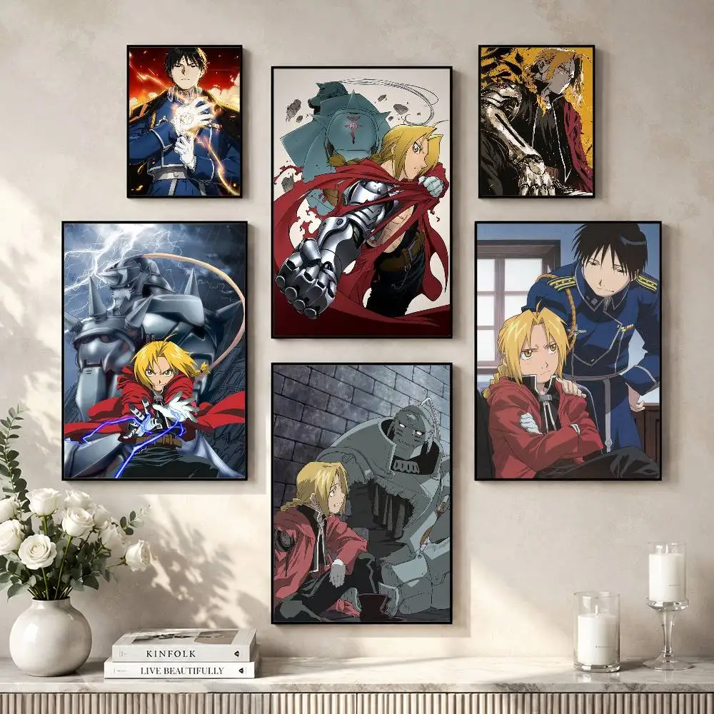 Anime F-Fullmetal Alchemist E-Elric Poster Versatile HD Waterproof Wall Art Self-Adhesive Decor for Any Space Ideal Gift