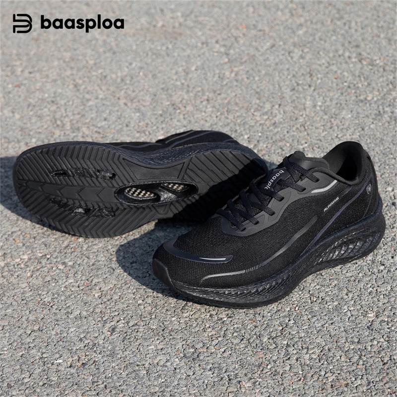 Baasploa Men Sports Shoes Outdoor Professional Carbon Plate Jogging Sneakers Male reathable Cushioning Anti-slip Running Shoes