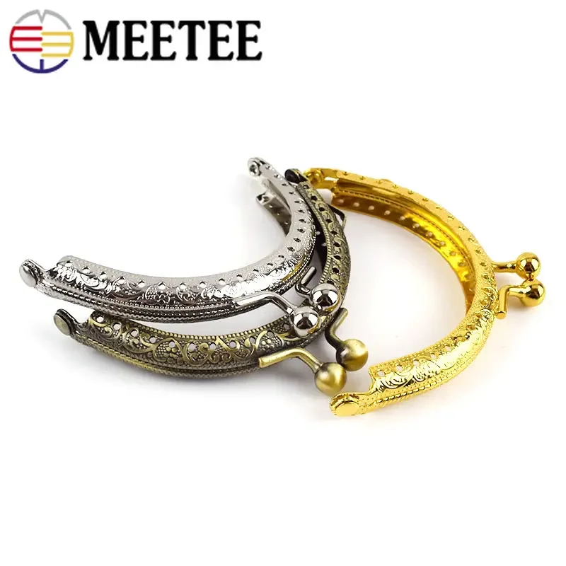 5Pcs 8.5cm Bag Lock Metal Purse Frame Kiss Clasp Locks Decoration Buckle Handbag Handle Crochet Bags Making Hardware Accessories