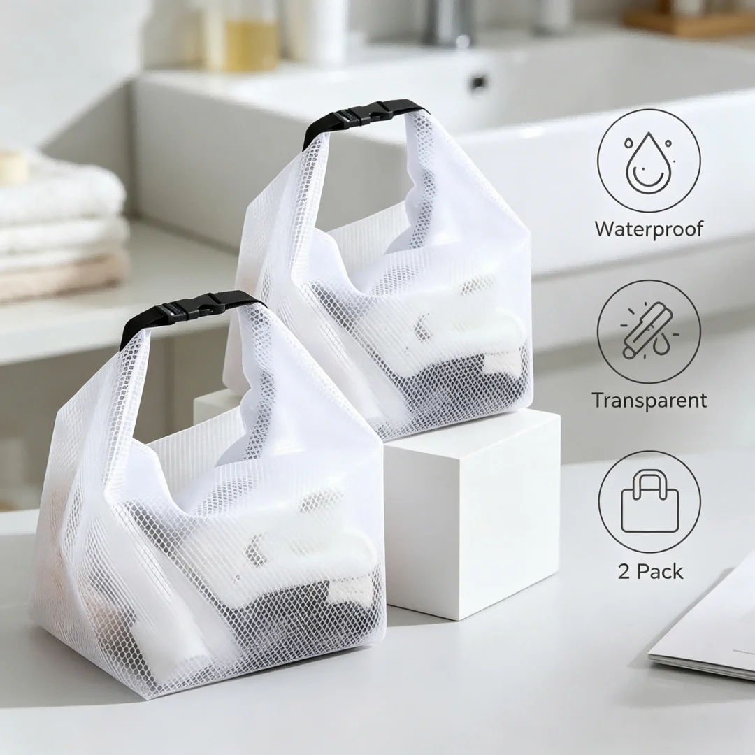 Travel Accessories Toiletry Bag - 2 buah tas kosmetik transparan tahan