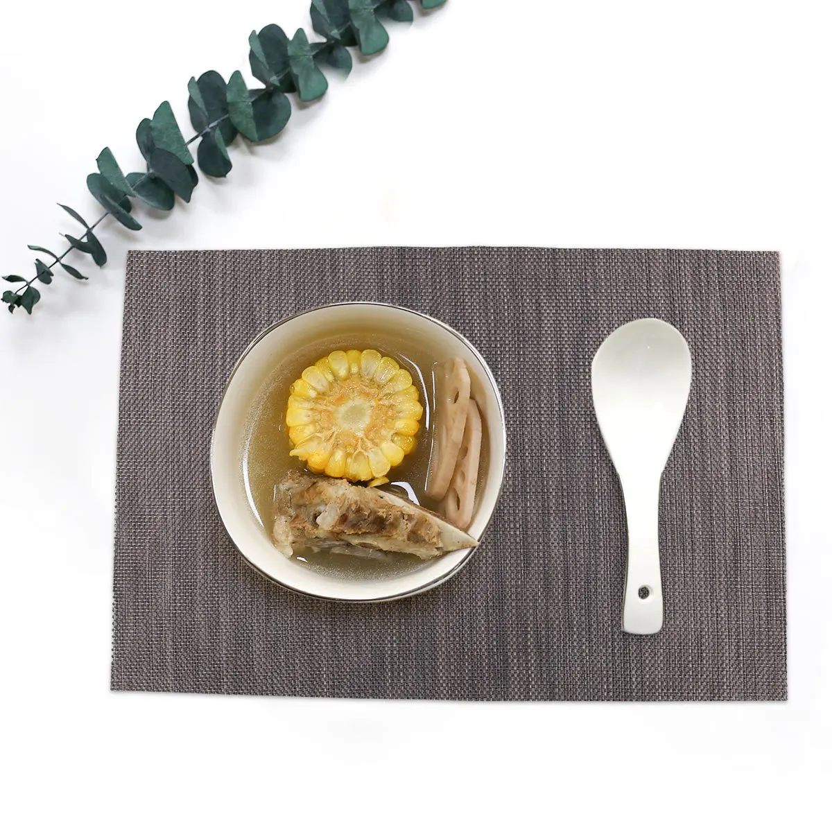 

6Pcs Heat Insulated Placemats PVC Table Mat Skid Resistance Thermal Protection for Home Hotel Restaurant Bowl Dish Decor Solid