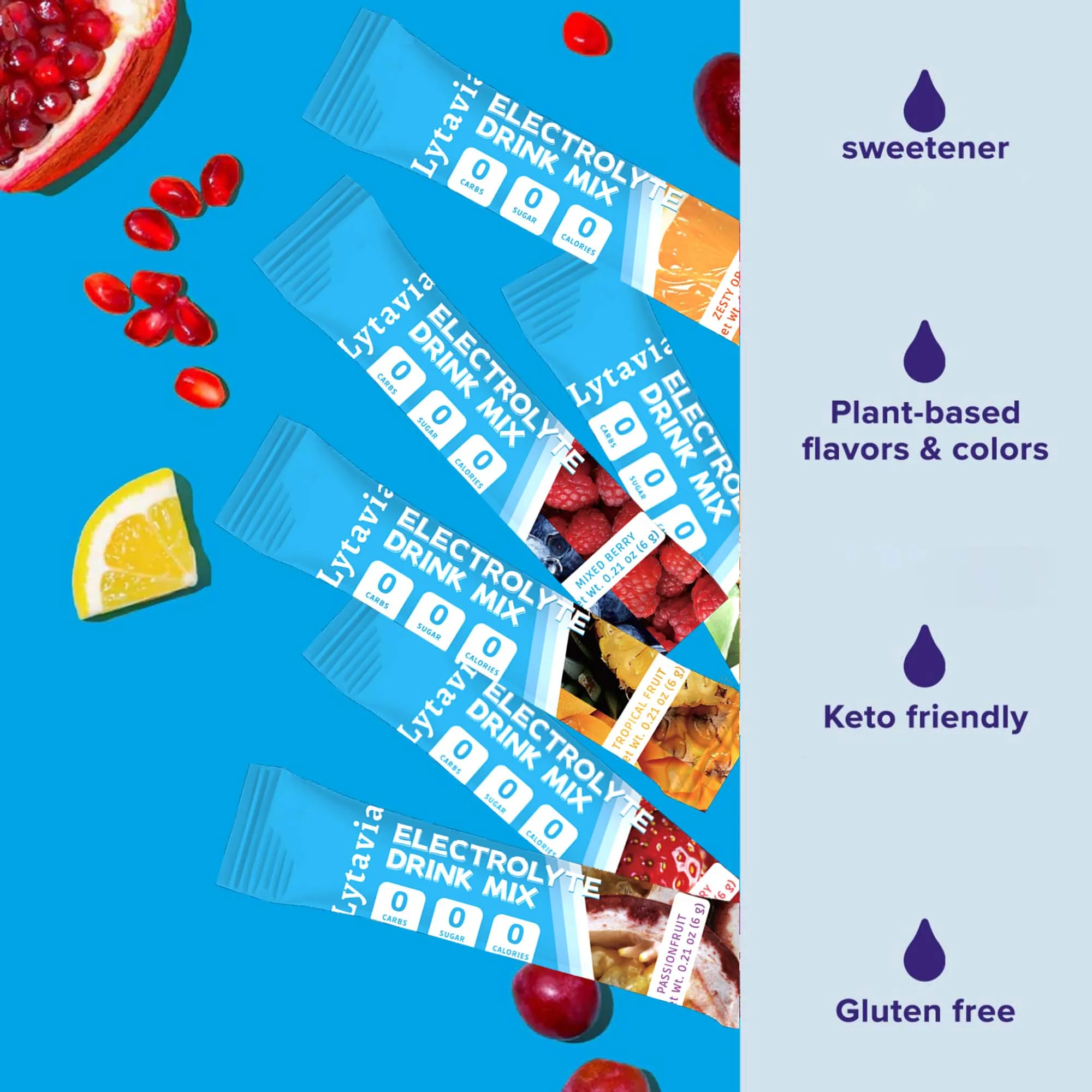 مسحوق إلكتروليت خالي من السكر و0 سعرات حرارية، خليط مشروبات بالكهرباء، عبوة مكملات مائية متعددة، 6.35 أونصة #4