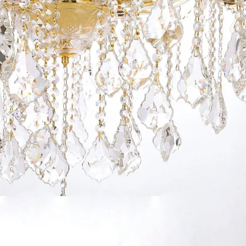 Modern Gold Crystal Chandelier Light for Living Room Luxury Maria Theresa Hanging lamp Cristal Lustre Bedroom Ceiling lamp