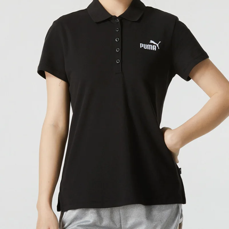 

Puma 2026, весенняя новинка, черная женская повседневная удобная дышащая рубашка-поло с короткими рукавами, бесплатная доставка 630564-01