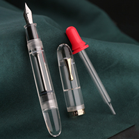 New Majohn C4 Eyedropper Big Size Fountain Pen EF/F/M Nib, Transparent Acrylic Writing Ink Pen for Office Business School