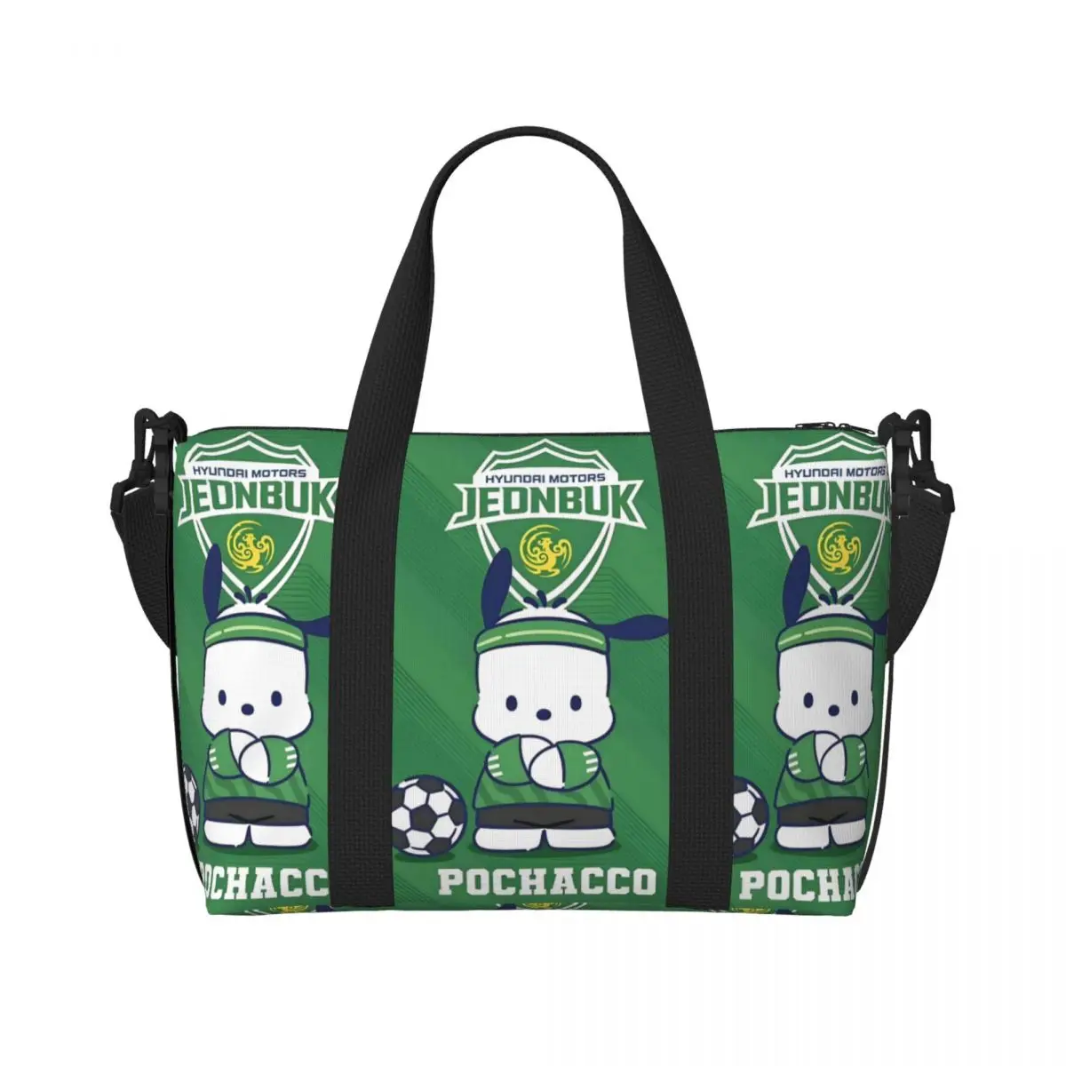 

Custom Fashion Pochacco Girly Heart Tote Bag for Women Big Capacity Kawaii Anime Gym Beach Travel Bags