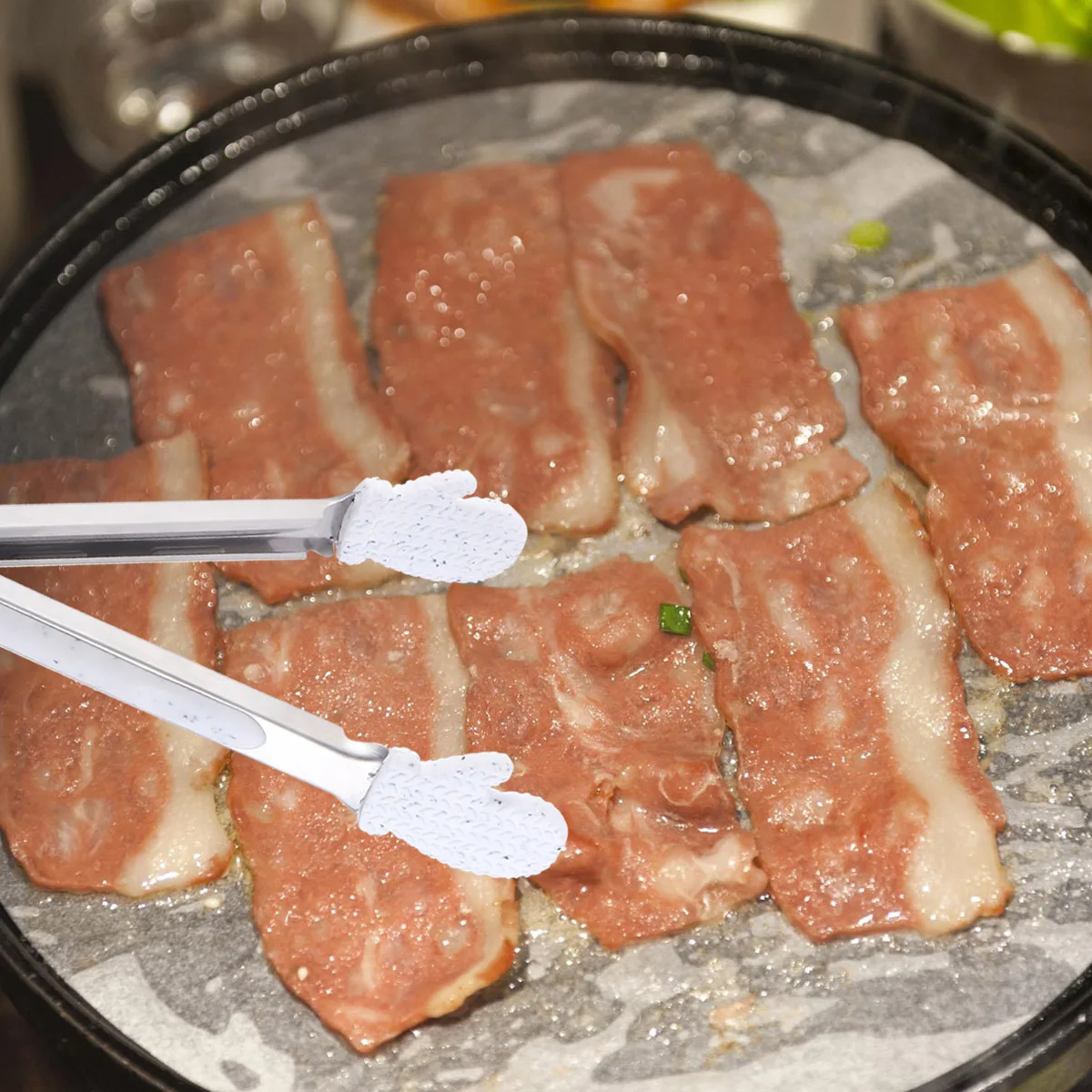 

1pc Christmas Food Tong Stainless Steel Multipurpose Kitchen Tongs Bread Steak Barbecue Clip Tool With Hanging Hook Design