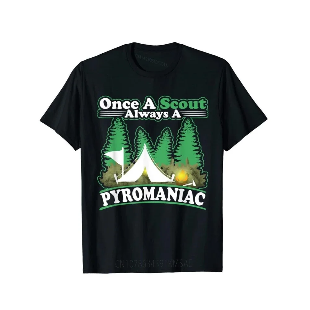 

Футболка для мальчиков Once A Scout Always A Pyromaniac, хлопковая Футболка с принтом для скаутинга, популярные футболки для улицы