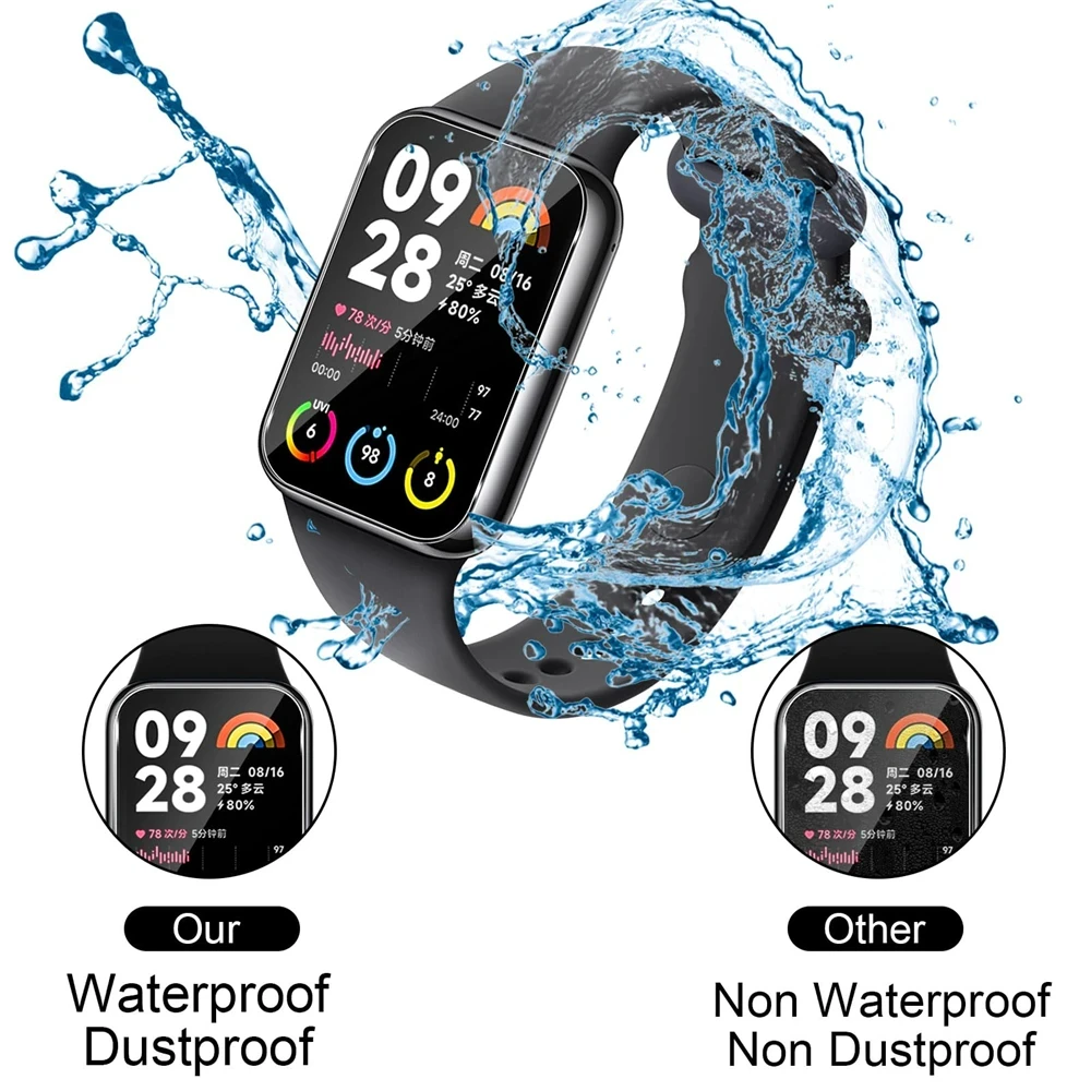 Tempered Glass Screen Protector for Xiaomi Miband 8 Pro Full Coverage Ultra-clear Smart Watch Protective Film for Mi Band 8 Pro