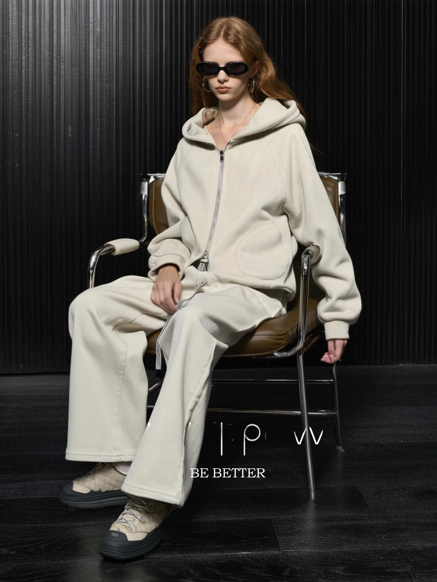 

Huaappuw Korean Style Lazy Casual Fashion Set Women's 2025 Autumn New Sport Hoodie Pants High Waist Long Sleeve Zipper