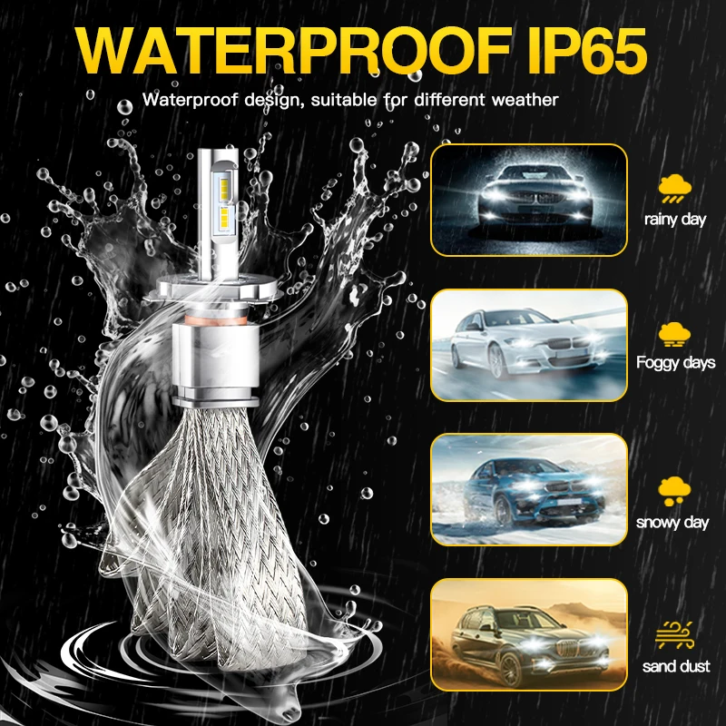 

2Pcs Car LED Headlight lights Hi/Lo Beam 9600LM 96W 12V CSP Fanless With Canbus HB3/9005 H11 Fog Lamp For Nissan Rogue 2008-2013