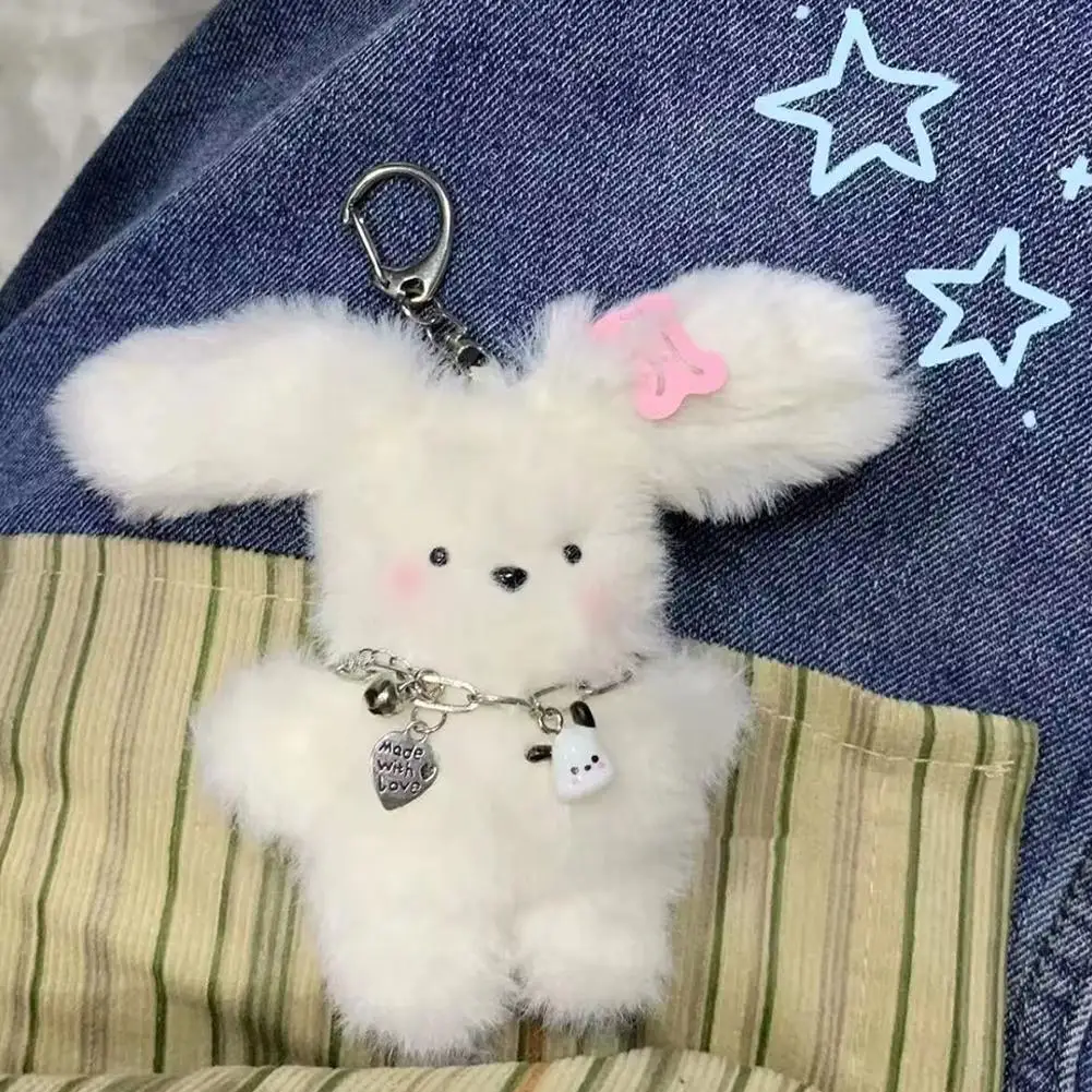 Breloczek 2026 Śliczny Pilot Mały Piesek Mleczny Kreatywny Breloczek z Lalką Pluszowy Breloczek z Szczeniakiem z Kreskówki Zawieszka do Torby Miękki Unikalny Zabawny Zestaw Breloczków
