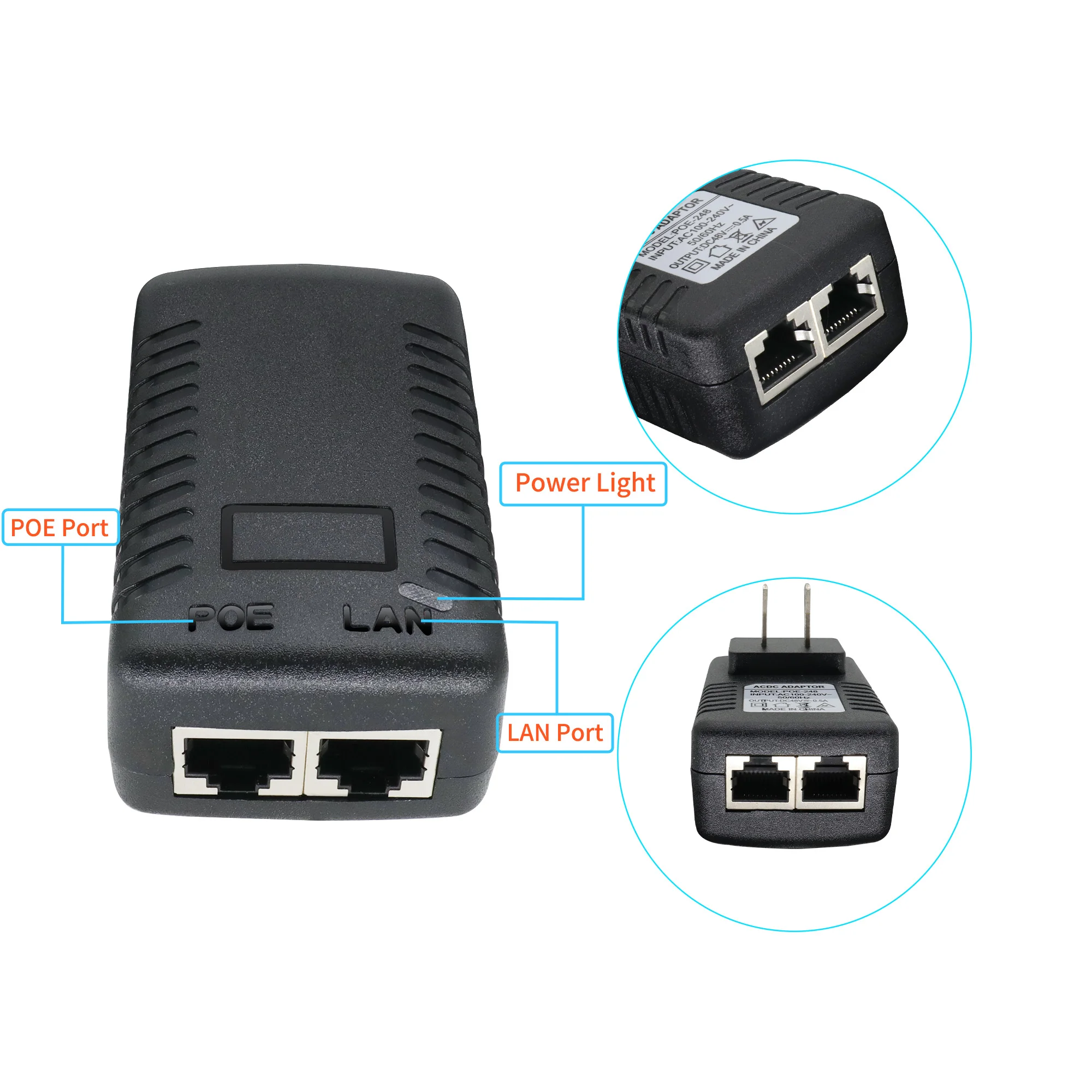 POE Injector 12V 24V 48V With EU US UK AU Plug For Wireless Bridge CCTV IP Camera Power Supply Ethernet Adapter Phone AP