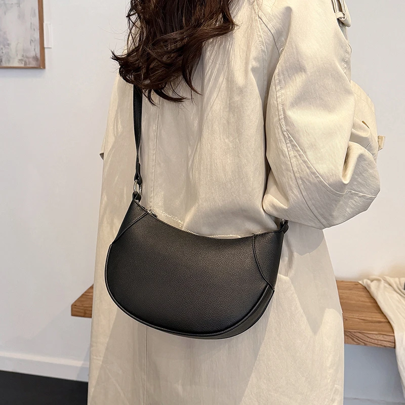 

2025 Высокое качество, большая вместимость, уникальный дизайн, сумки через плечо, Лидер продаж, однотонные сумки из искусственной кожи на молнии для женщин