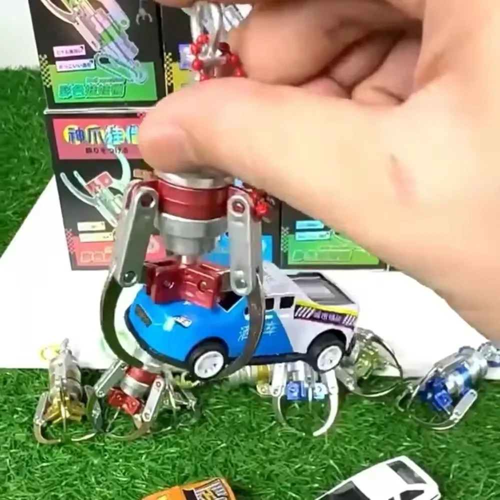 Creative Press Type Catch Dolls Claw Model Keychain Mini Simulation Claw Machine Decompression Keychain Backpack Pendant