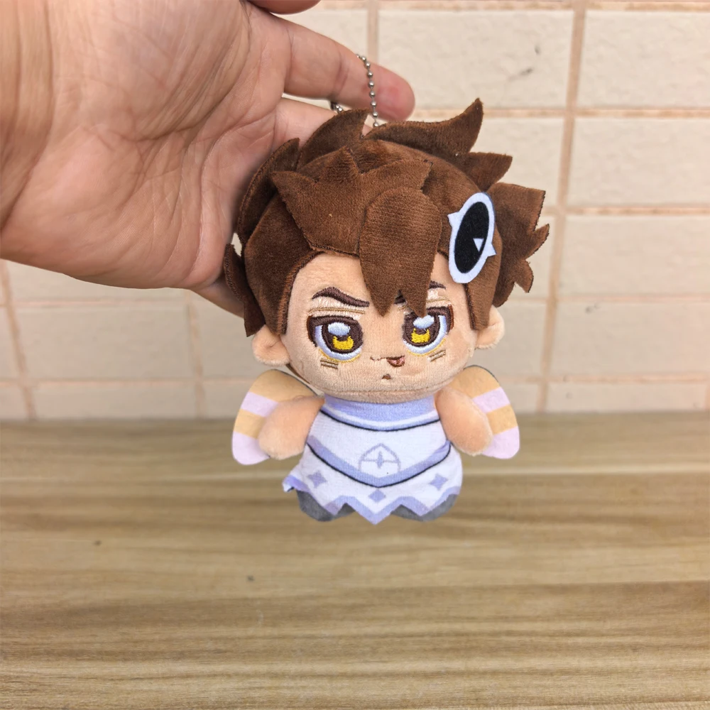 In Stock 12cm With Wings Cosplay Hotel Hazbin Anime Animation Angel Adam Character Plush Toys Bag Keychain Cartoon Plushie Doll