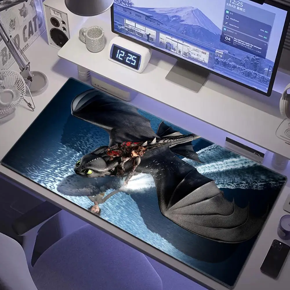 How to Train Your Dragon Toothless Night Fury Gaming XXL Alfombrilla de ratón grande para juegos, alfombrilla de escritorio de goma antideslizante para uso doméstico de jugadores HYBXAXC