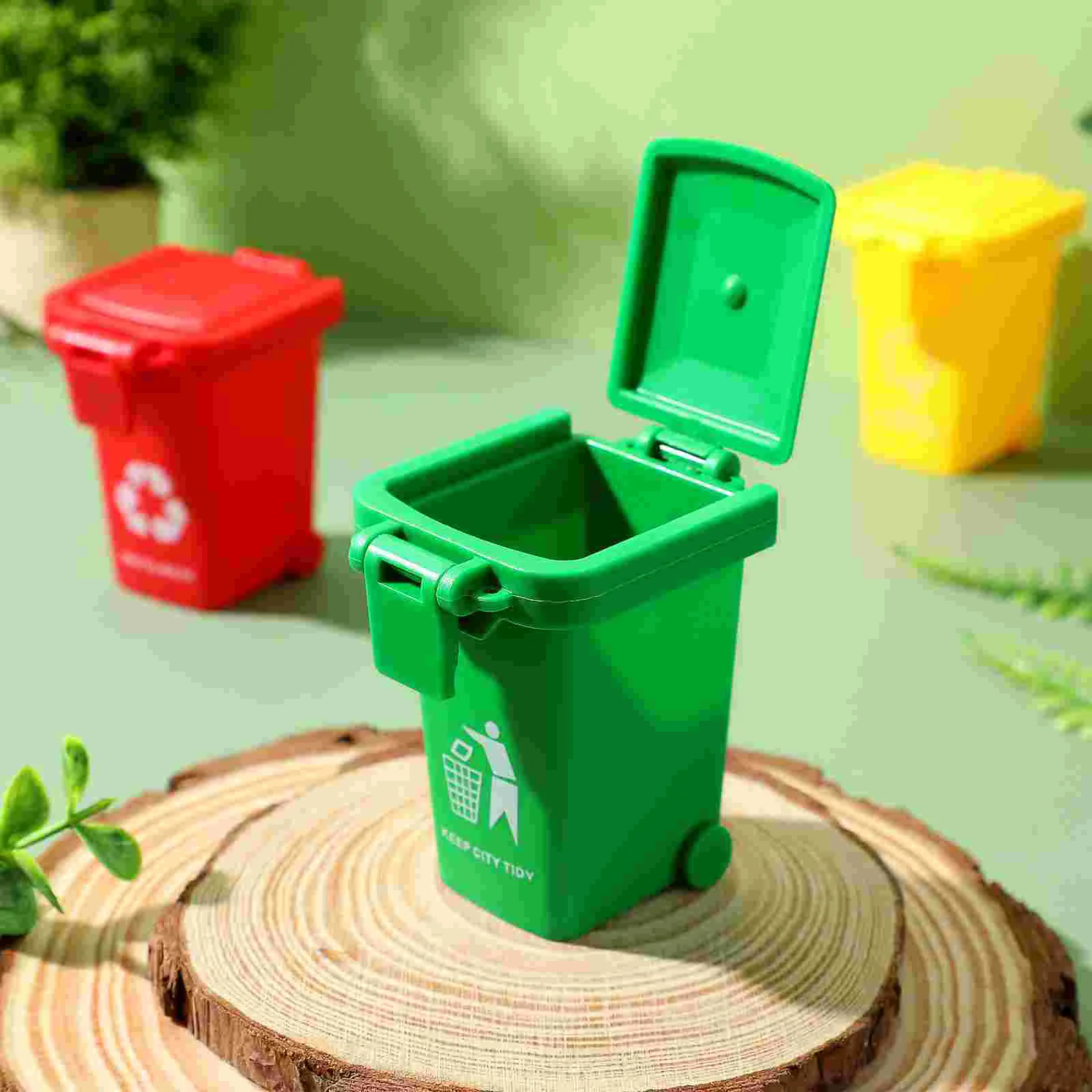 6 Pcs Bins Garbage Sorting Classification Toy Kids Trash Car Sorter Toys Small Cans Mini Child