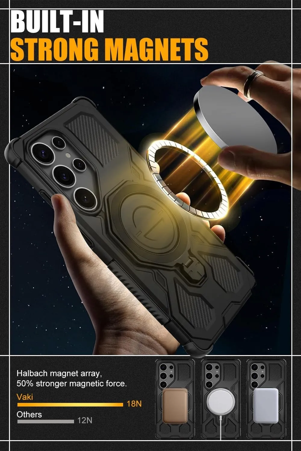 حافظة لهاتف سامسونج S25 UItra S25 FE S25 Edge S24 Ultra MagSafe حامل مغناطيسي حامل حماية مسنده أغطية حماية