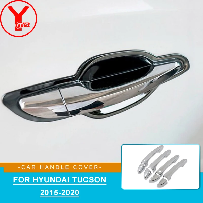 

For Hyundai Tucson 2015 2016 2017 2018 2019 2020 ABS Chrome Car Door Trim Exterior Handle Cover Handle Bowl Styling Accessories