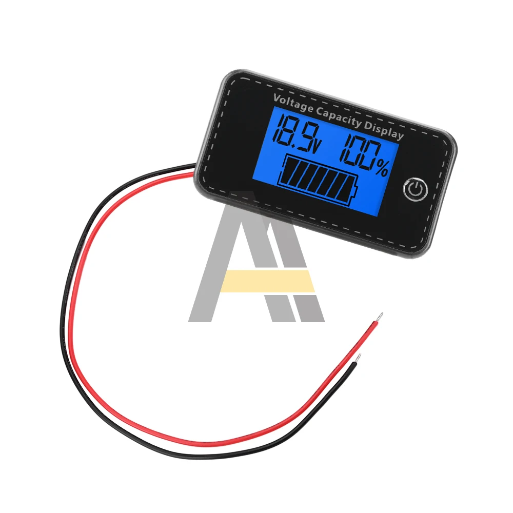 Voltmètre à affichage numérique LCD DC 5-100V, indicateur de niveau de batterie de voiture avec protection de connexion inversée pour plomb-acide/lithium