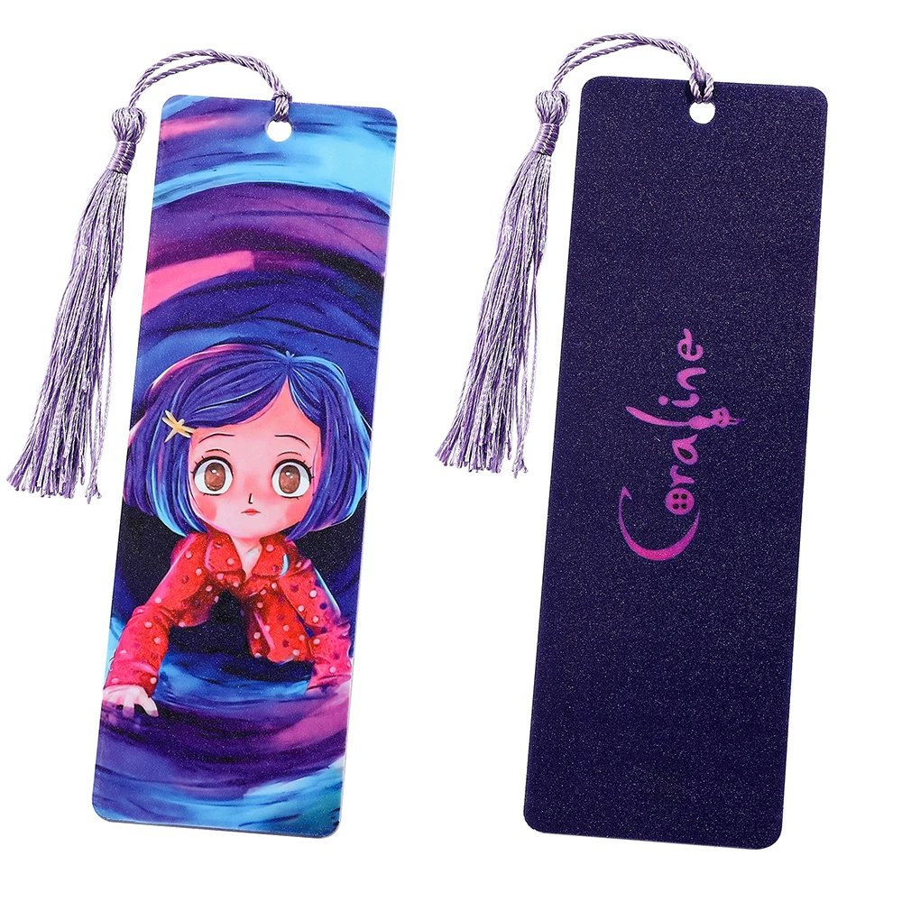 1pc Disney Caroline and Secret Door bookmark, acrylic bookmark with tassels, Caroline fan page tag for learning, bookmark gifts