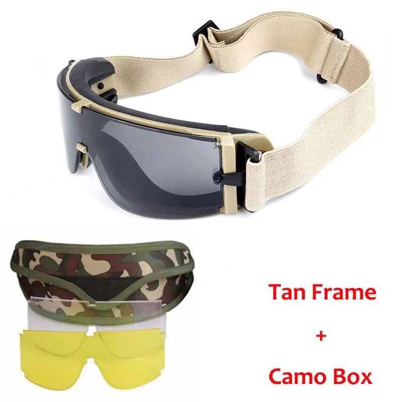 Gafas tácticas USMC X800 con 3 lentes para caza airsoft y tiro - imagen 2