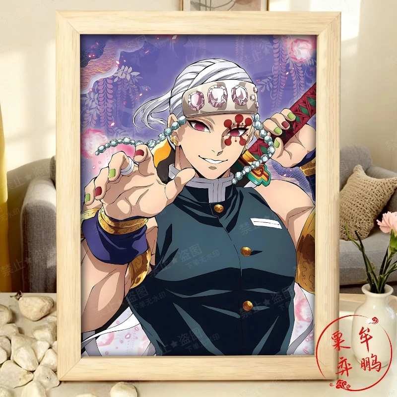 

Demon Slayer Anime Cartoon Cute Handmade Photo Frame Kawaii 2D Boys and Girls Home Decor Figurines Display Posters Gifts