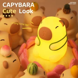 Capybara Silicone Night Light Rechargeable Lamp Adjustable Brightness Timing Rechargeable Sleep Cute Animal Night Lamp Kids Room