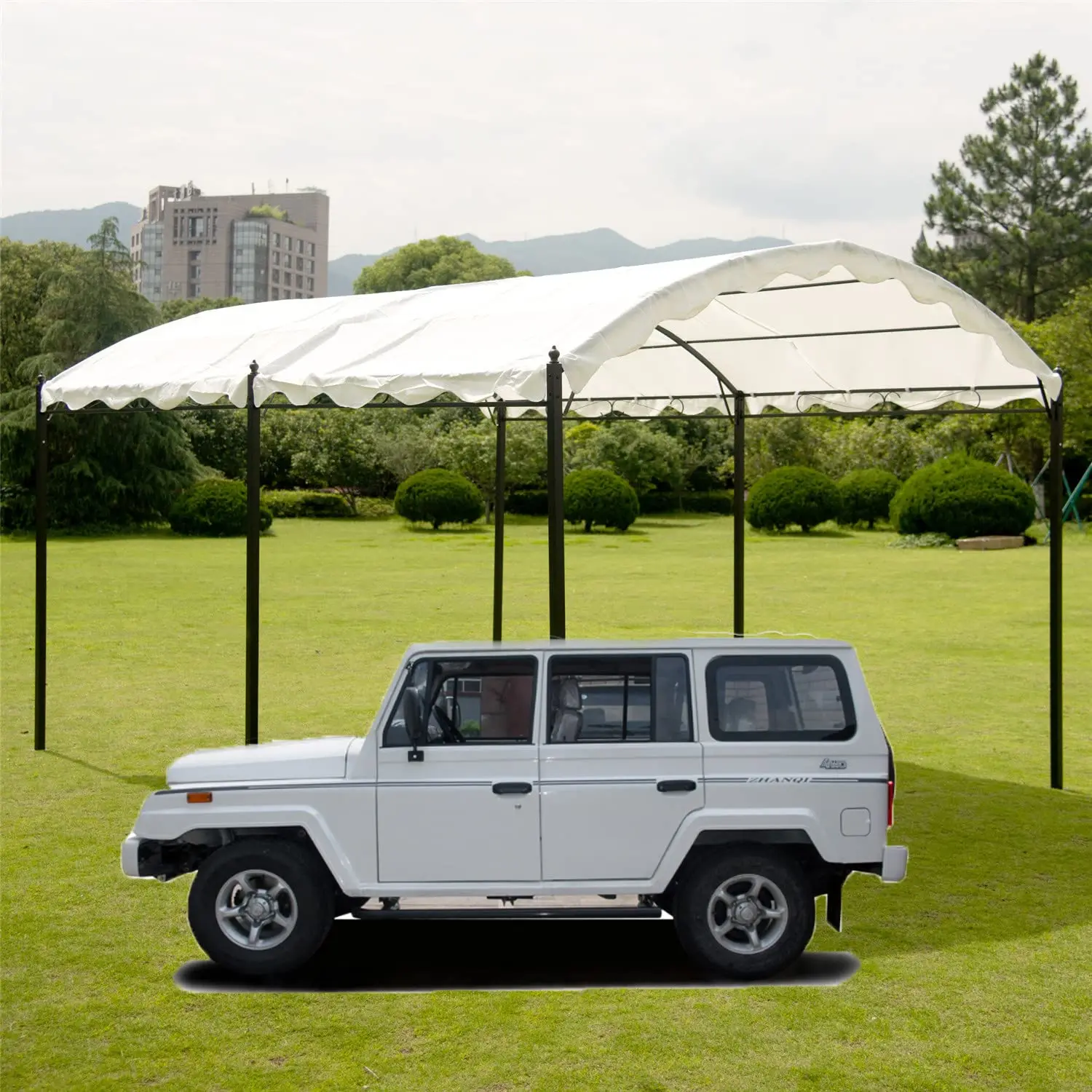 Heavy Duty Carport Portable Garage Tent Boat Shelter with Reinforced Triangular Beams, Customized