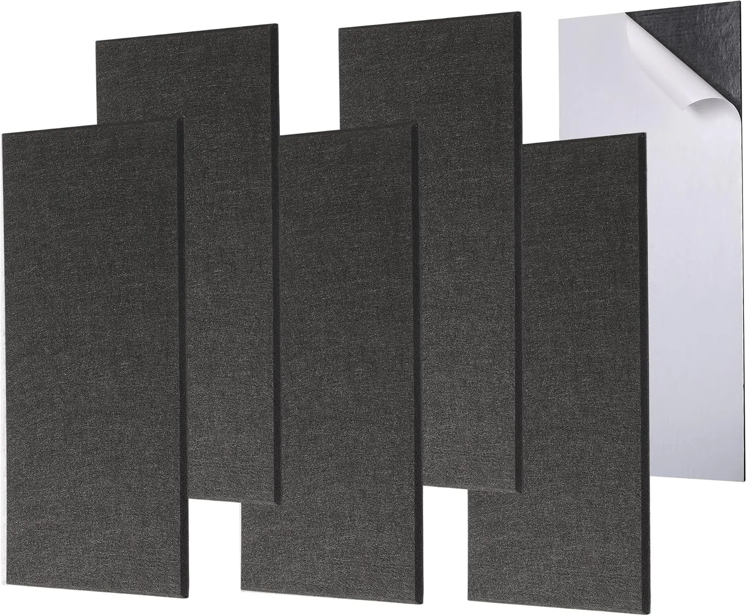 6 Pack Self-Adhesive Acoustic Panels 15.75x31.5x0.47in Sound Absorbing Wall Panels with Beveled Edge for Studio Home Office