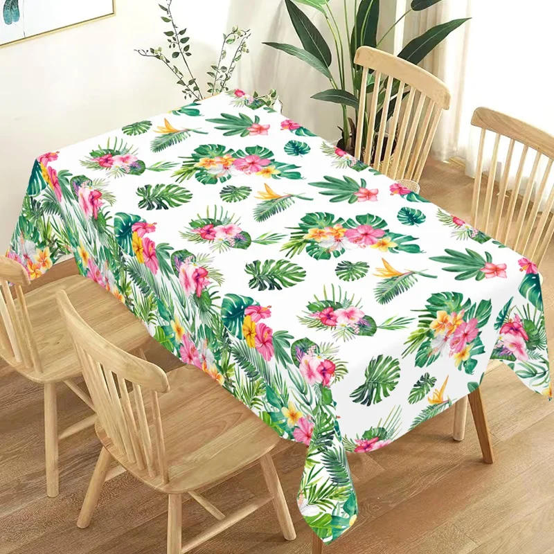 Hawaiian Party Decoration Palm Leaves Disposable Tablecloth Table Cover Tropical Summer Beach Supplies Luau Birthday Party decor - view 2