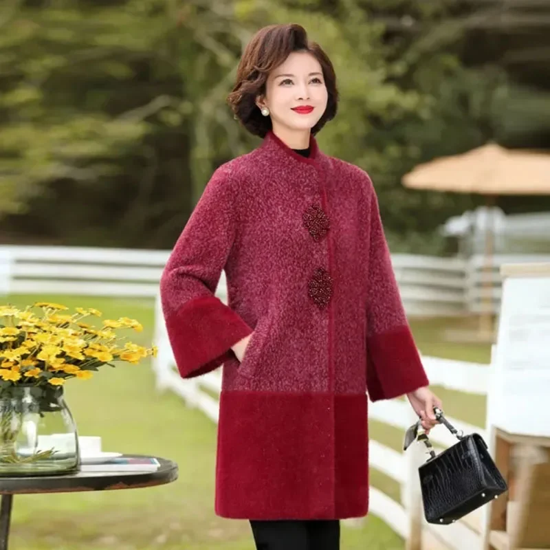 

Осень-зима, новая шикарная норковая флисовая куртка, женское пальто, высококачественное свободное пальто средней длины, теплое норковое флисовое пальто, верхняя одежда XQ18