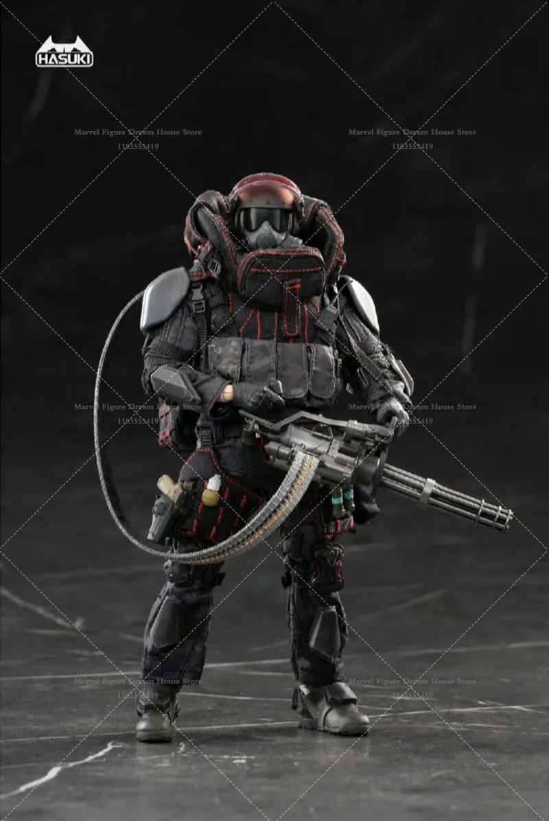 Escala 1/12 estilo força militar fantasma operação preta 6 polegadas conjunto completo figura de ação soldado em estoque hasuki SA-02 edição limitada