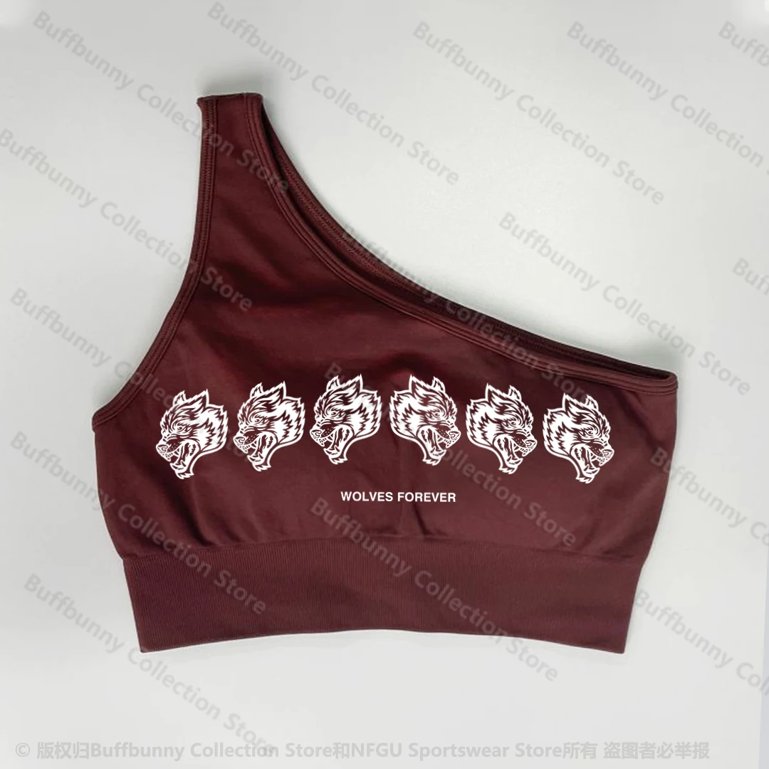 

She Darc Wolf One-shoulder Bra Elastic Summer Sportswear Bodybuilding Tops Single Shoulder Gym Wear High Quality Sexy Sport Bras