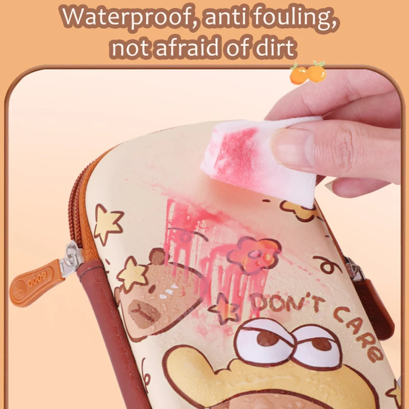 3D Capybara Pencil Case Drop Resistant Student School Supplies Large Capacity Multifunctiona Pen Pouch Stationery