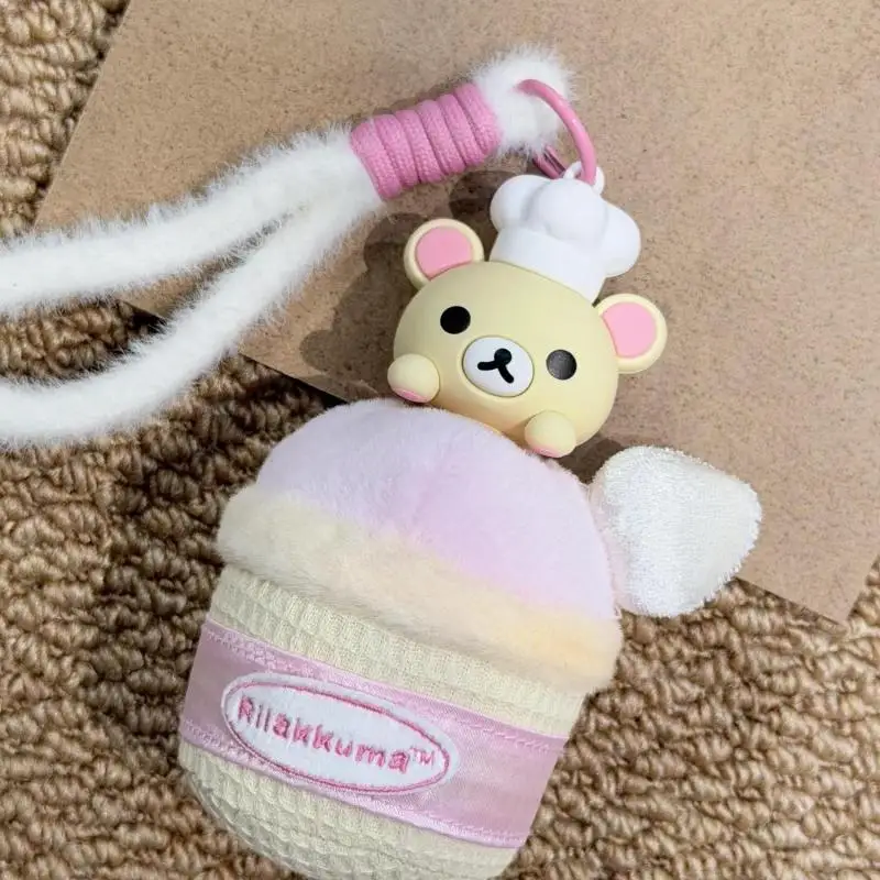Authentic Official Item Unboxing Rilakkuma Baking Series Cake Design Plush Doll Keychain Backpack Hanging Ornaments Friends Gift