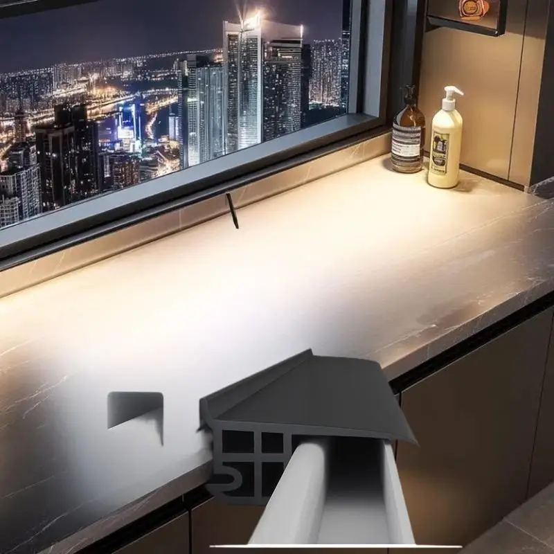 50cm Home Window Water Blocking Bar Sliding Window Rain Weatherstrip Balcony Insulation Windproof Sealing Strip Flashing Board