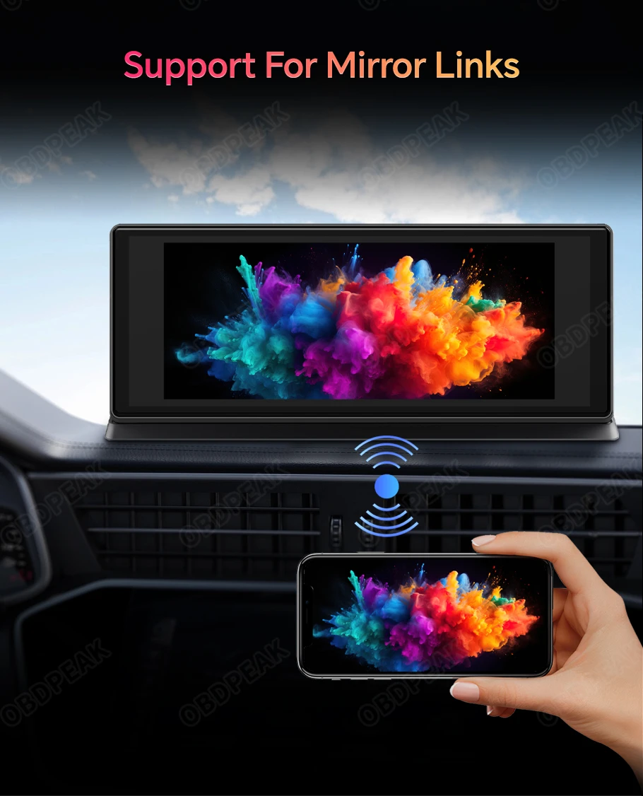 K2 Pro 11.3" Dash Cam 4K 2160P Car DVR Recording Carplay & Android Auto Wireless Connection 5G WiFi GPS Navigation Dashboard