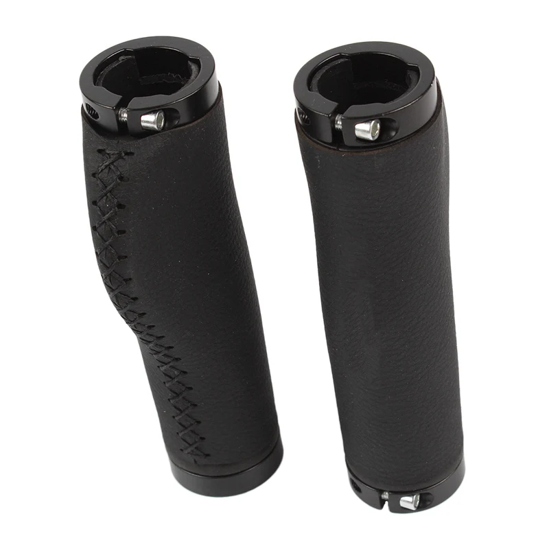 Ergonomic Mountain Bicycle Grips MTB Cycling Accessories PU Leather Lockable  Bike Handlebar Grip Tape 130x22.2mm