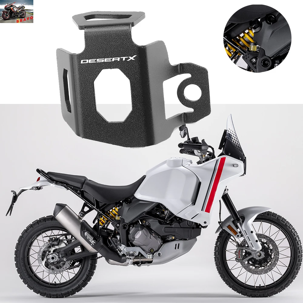 For Ducati Desert X DesertX 2021 2022 2023 Rear Brake Fluid Reservoir Guard Cover Protector Oil Cup Cap Guard Accessories CNC