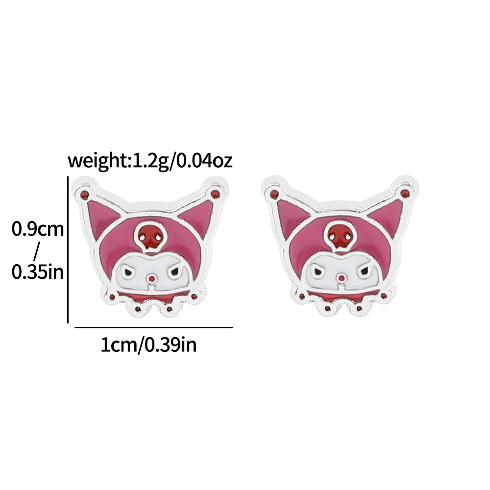 Cartoon Kuromi Earrings Sweet Cute Campus Style Girls Earrings Youthful Vitality Campus Breath Gifts