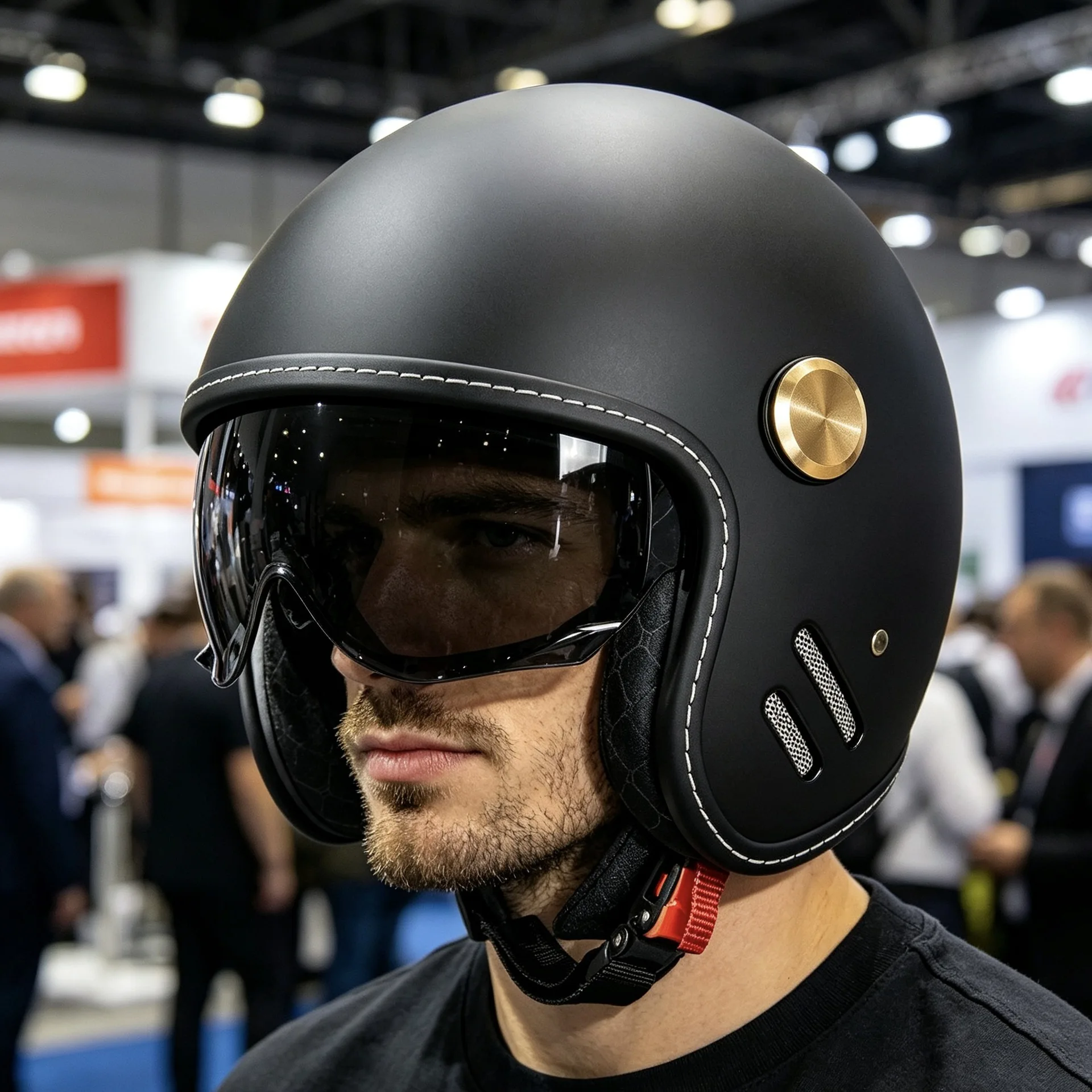 Motorcycle helmet with dual visors, unisex, suitable for all seasons, three-quarter helmet for motorcycle riding, safety protective helmet