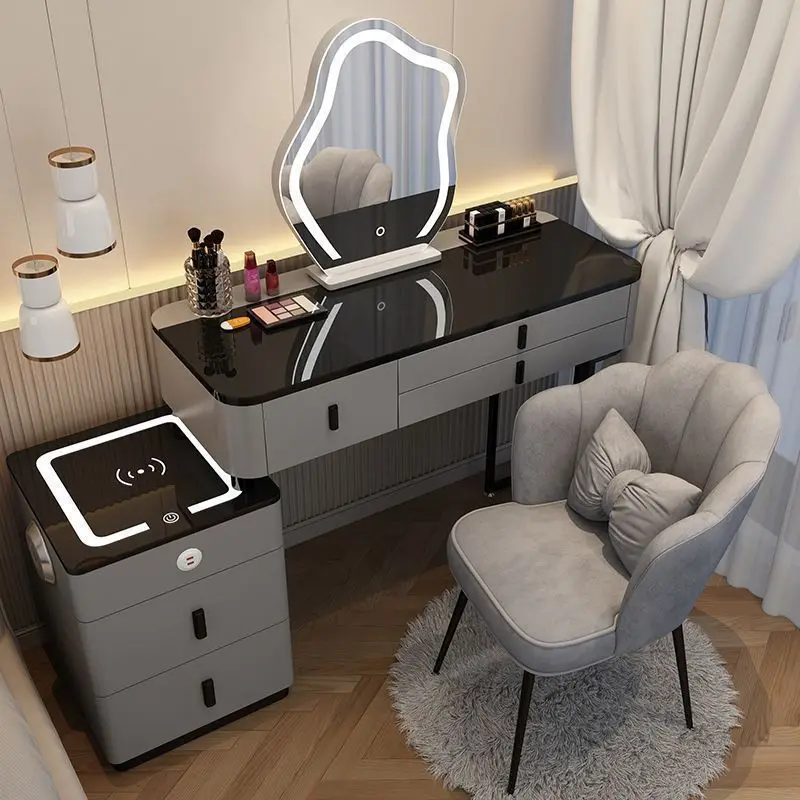 New smart dresser solid wood wireless charging bedroom dressing table modern room multi-function dressing table