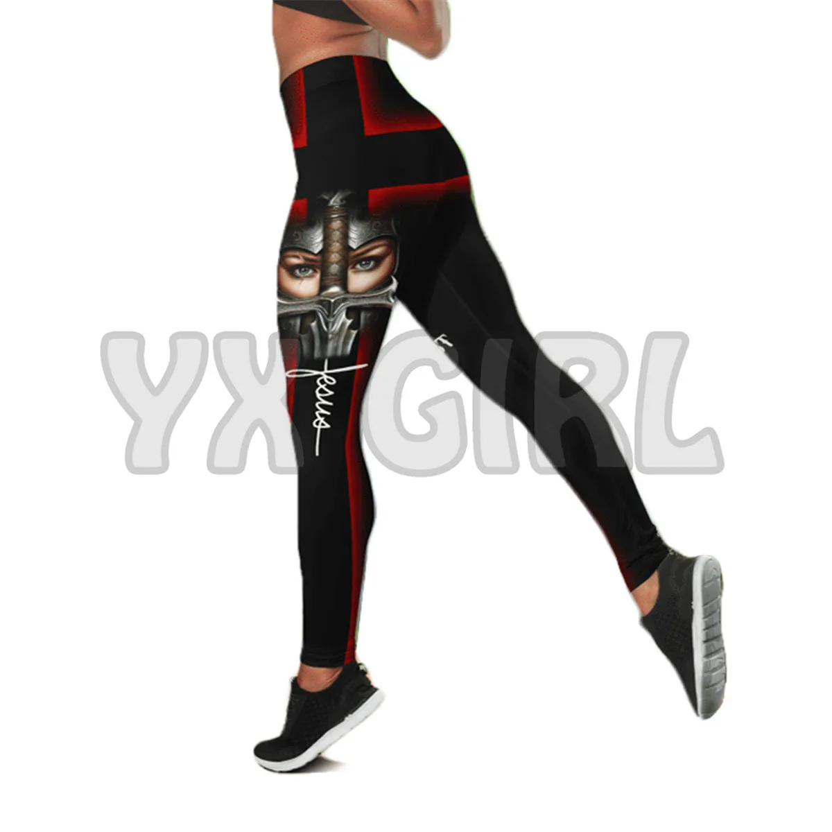 Jesus Knight Templar  3D Printed Tank Top+Legging Combo Outfit Yoga Fitness Legging Women