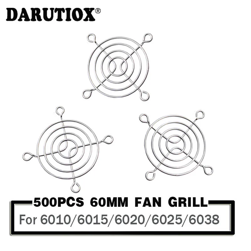 

500 Pieces 6CM 60x60mm Iron Net PC Computer Fan Grill Protector Silver Metal Finger Guard Cover for 60mm Cooler Fan