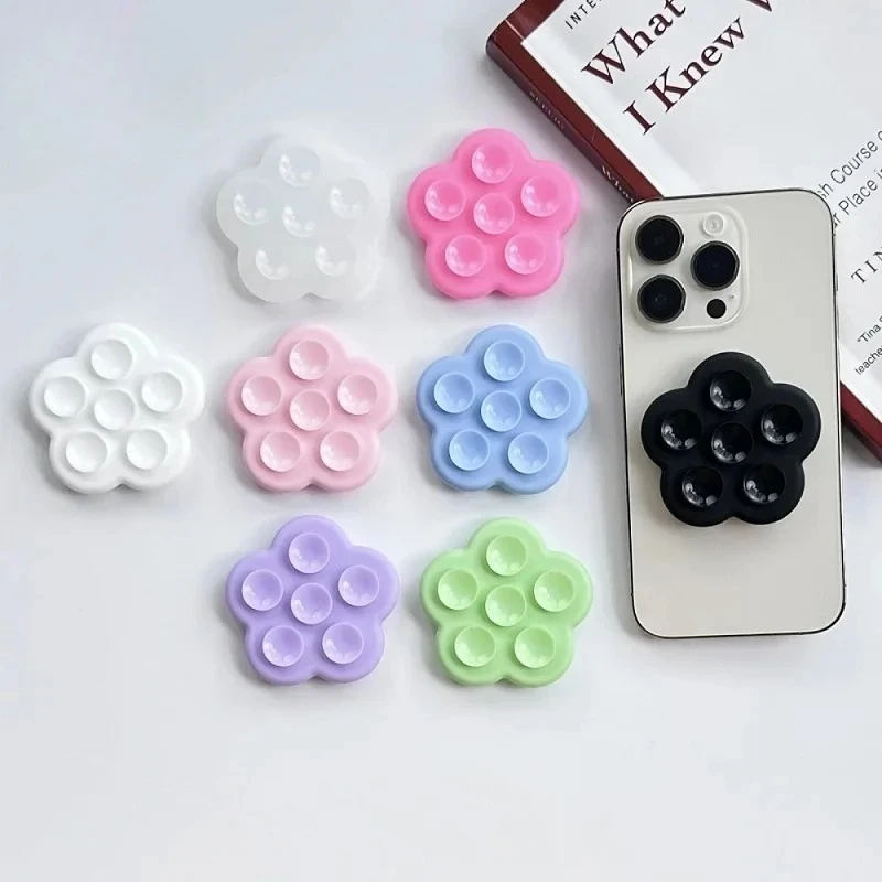 Blume Saugnapf Silikon Klebrige Telefon Griff Ständer für P-socket Top Griptok Halter Telefon Faltbare Ständer Finger Ring halterung