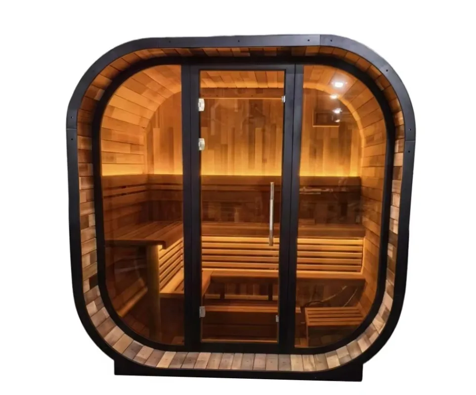 Waterproof Traditional Sauna With Panoramic Glass Luxury 4-6 People Steam Sauna