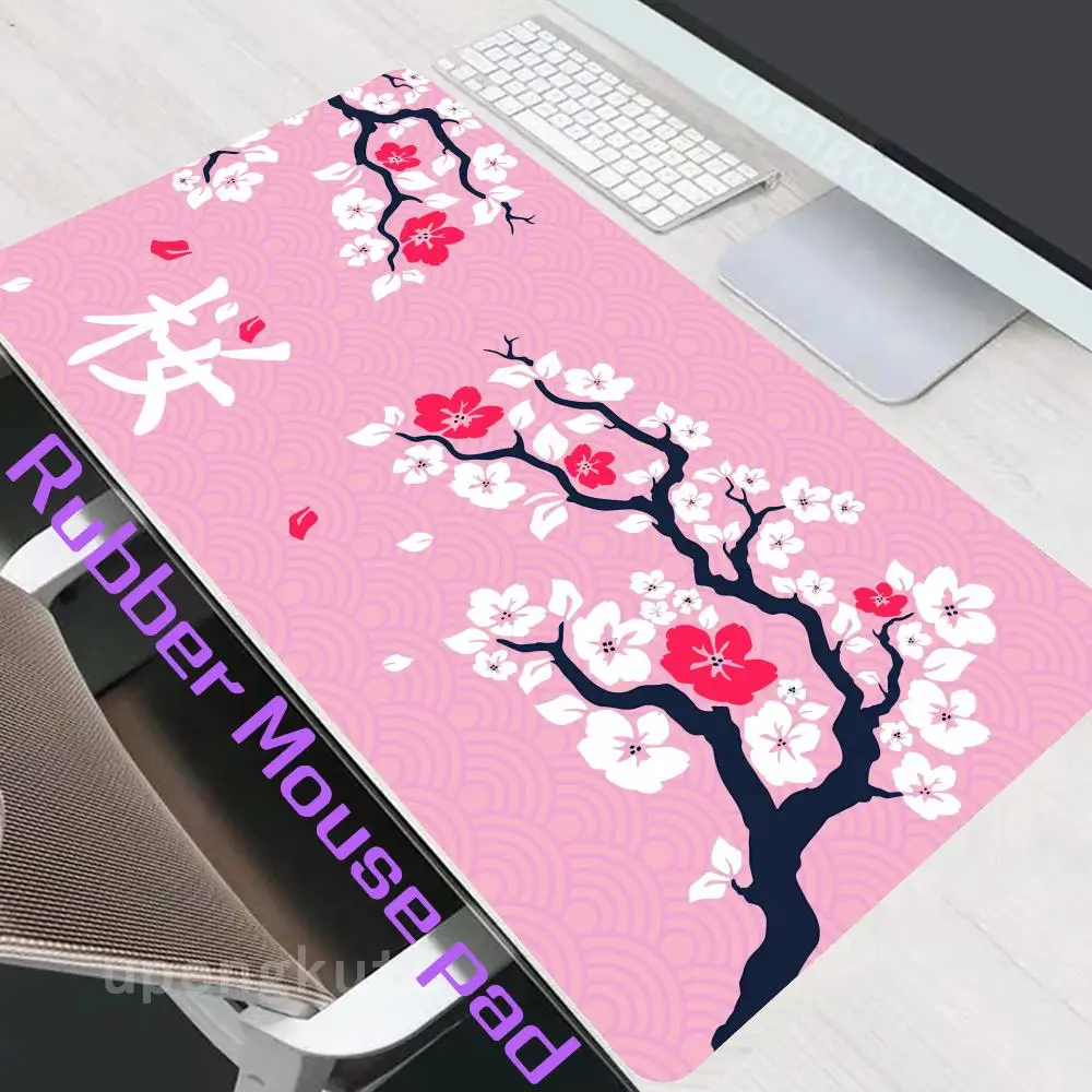 Japanese cherry blossoms 900x400 XXL Mouse Hentai Pad Gaming accessories Non-Slip Rubber Edge Valorant Esports locking mousepads